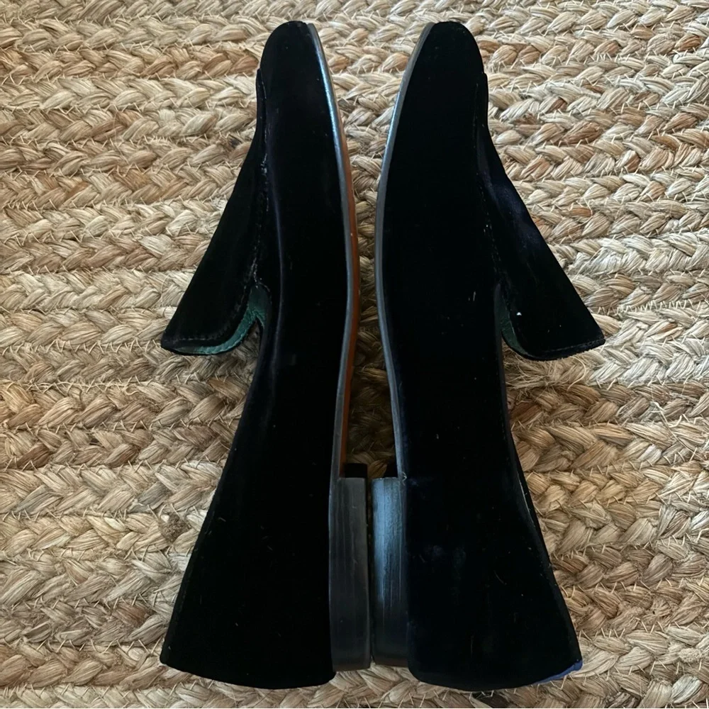 Bluebird Size 9 Black Velvet Loafers Made in Brazil Luxury